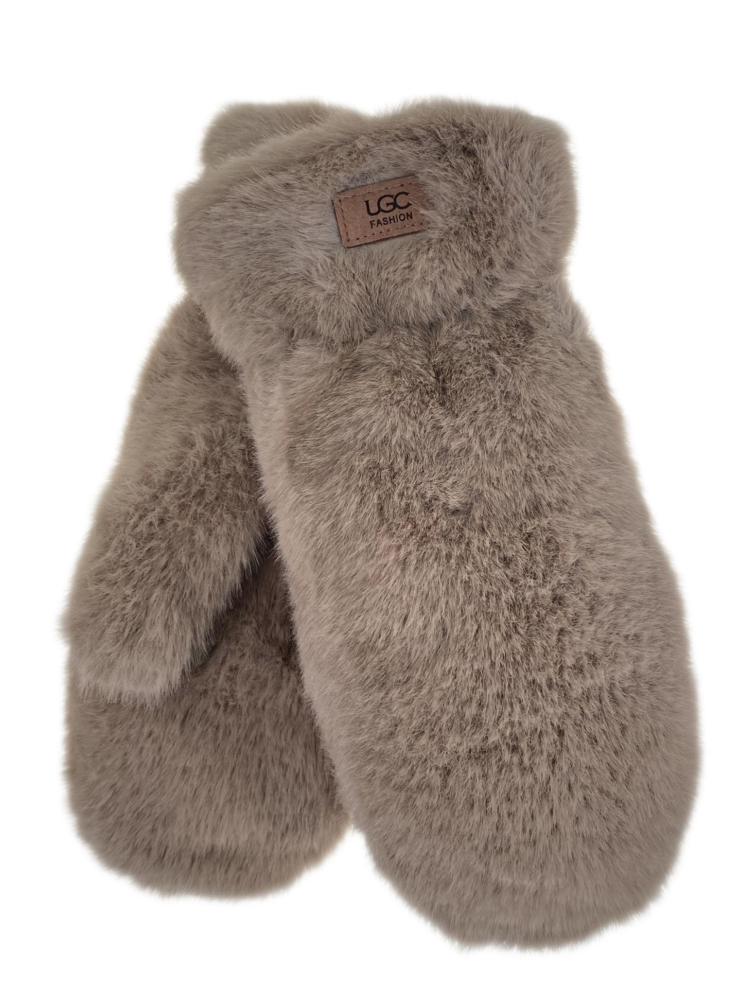 На фото 1 - Зимние меховые женские варежки,  цвет  светло коричневый На фото 1 - Зимние меховые женские варежки,  цвет  светло коричневый