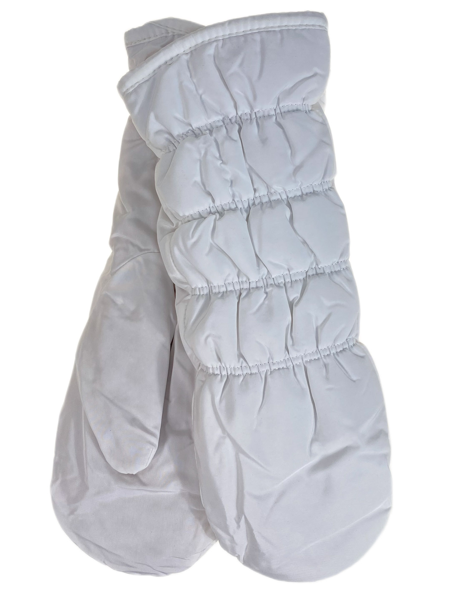 На фото 1 - Зимние женские варежки с подкладом из искусственного меха, цвет белый На фото 1 - Зимние женские варежки с подкладом из искусственного меха, цвет белый