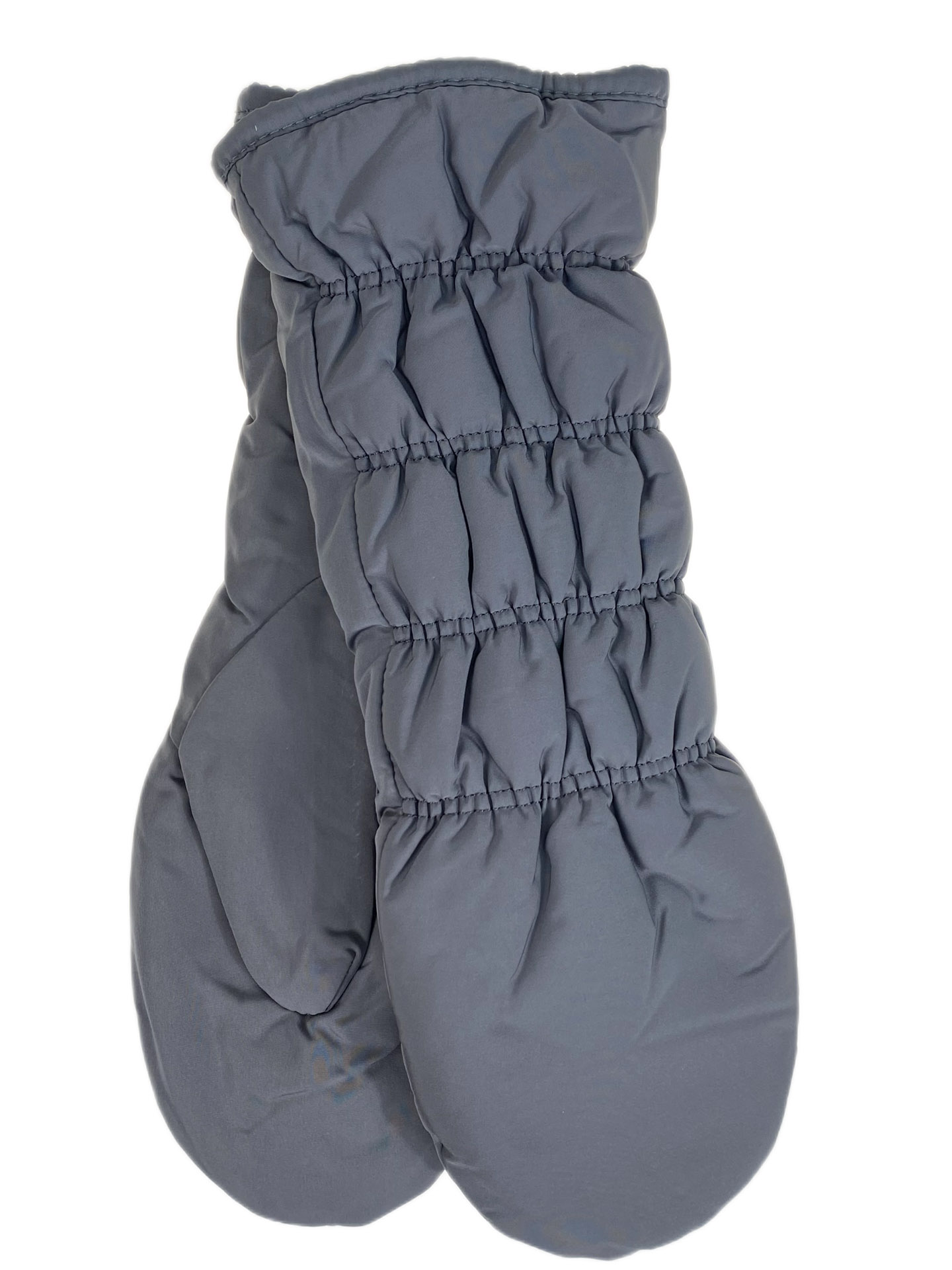 На фото 1 - Зимние женские варежки с подкладом из искусственного меха, цвет серый На фото 1 - Зимние женские варежки с подкладом из искусственного меха, цвет серый