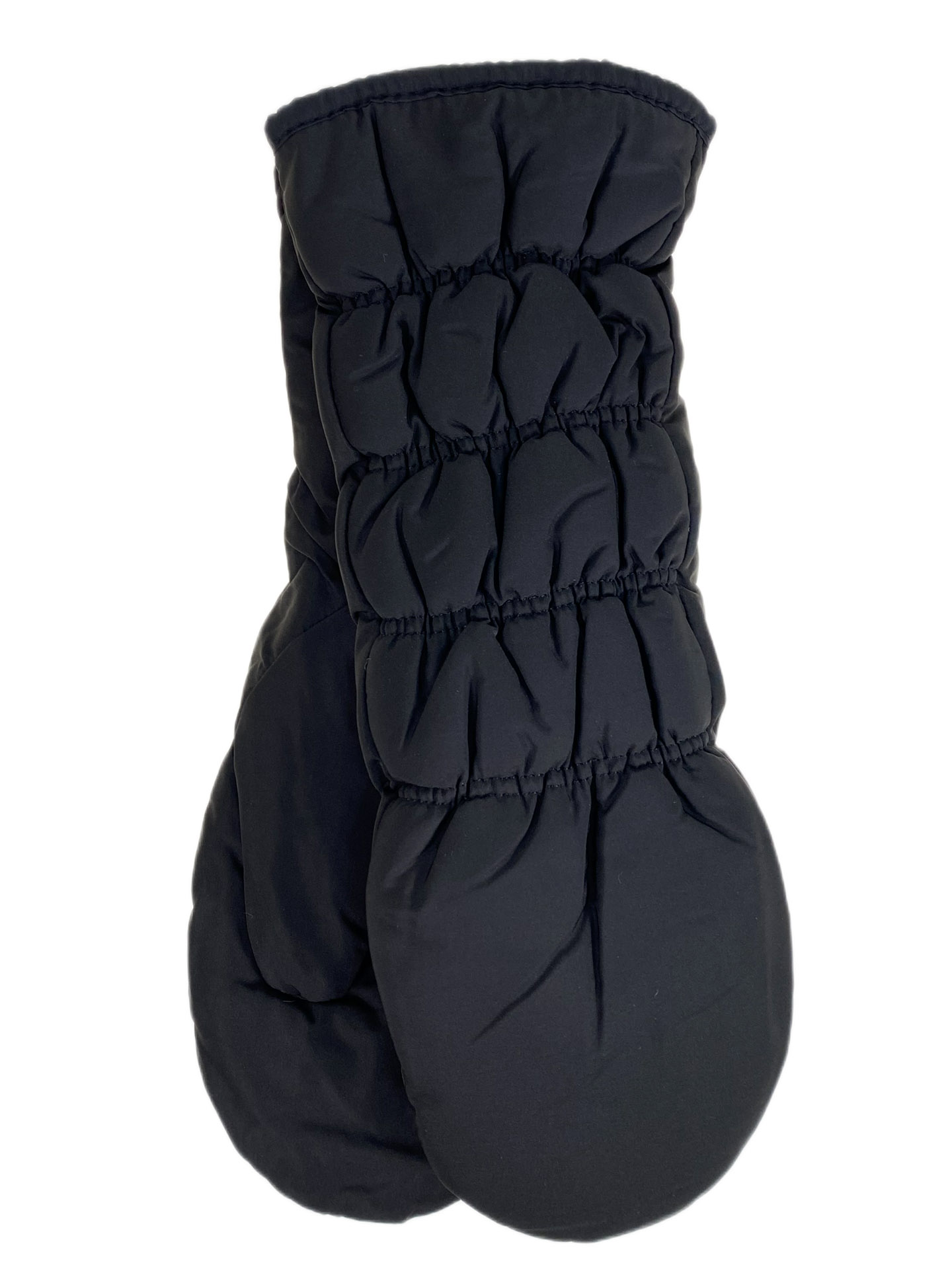 На фото 1 - Зимние женские варежки с подкладом из искусственного меха, цвет черный На фото 1 - Зимние женские варежки с подкладом из искусственного меха, цвет черный