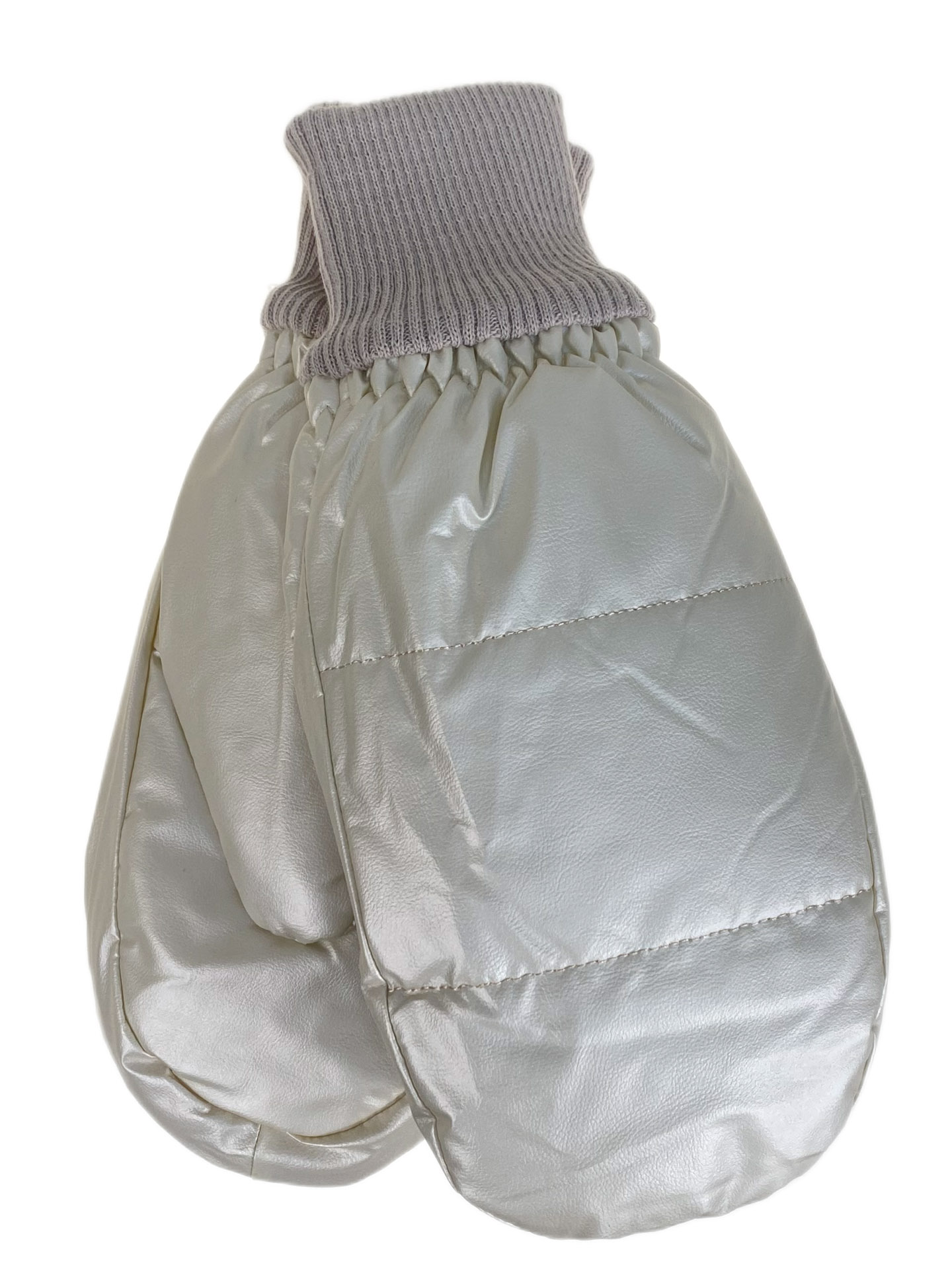 На фото 1 - Зимние женские варежки с подкладом из искусственного меха, цвет молочный На фото 1 - Зимние женские варежки с подкладом из искусственного меха, цвет молочный