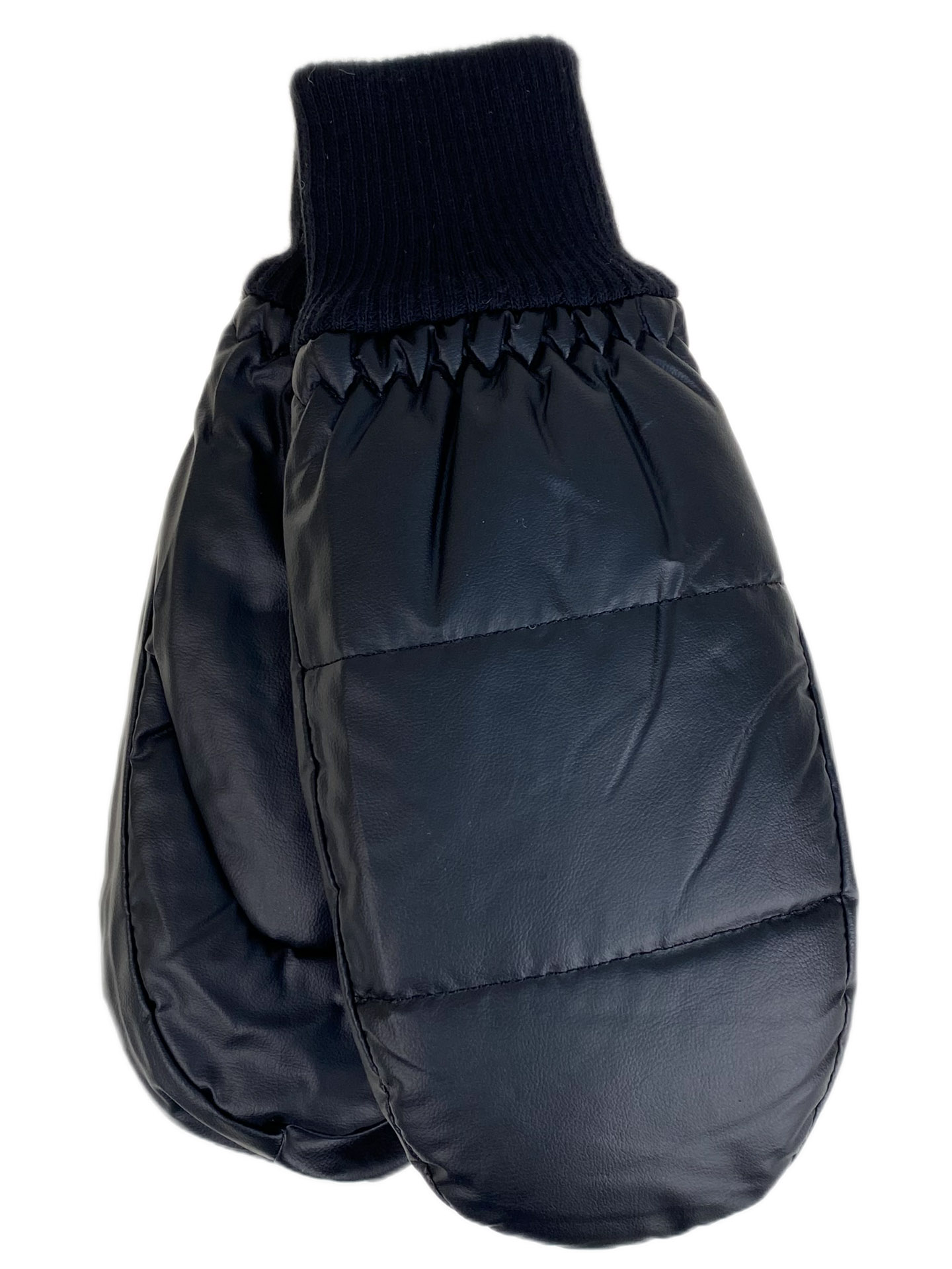 На фото 1 - Зимние женские варежки с подкладом из искусственного меха, цвет черный На фото 1 - Зимние женские варежки с подкладом из искусственного меха, цвет черный