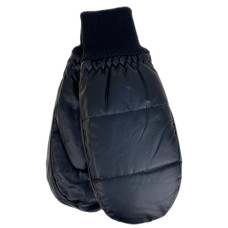 На фото 1 - Зимние женские варежки с подкладом из искусственного меха, цвет черный На фото 1 - Зимние женские варежки с подкладом из искусственного меха, цвет черный