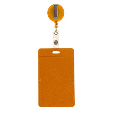 На фото 2 - Бейдж с лентой на рулетке вертикальный, цвет оранжевый На фото 2 - Бейдж с лентой на рулетке вертикальный, цвет оранжевый