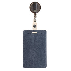 На фото 2 - Бейдж с лентой на рулетке вертикальный, цвет серый На фото 2 - Бейдж с лентой на рулетке вертикальный, цвет серый