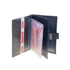 На фото 2 - Обложка для паспорта и автодокументов из натуральной кожи, цвет черный На фото 2 - Обложка для паспорта и автодокументов из натуральной кожи, цвет черный