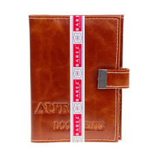 На фото 1 - Обложка для паспорта и автодокументов из натуральной кожи, цвет коричнево-рыжий