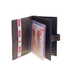 На фото 2 - Обложка для паспорта и автодокументов из натуральной кожи, цвет шоколад На фото 2 - Обложка для паспорта и автодокументов из натуральной кожи, цвет шоколад