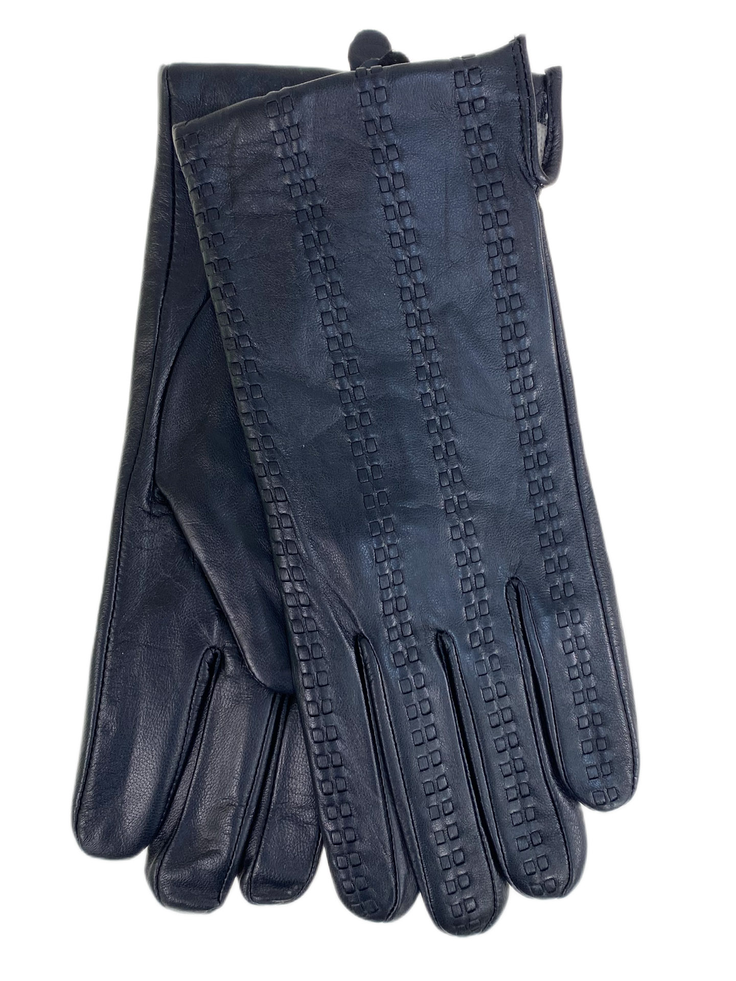 На фото 1 - Женские  демисезонные перчатки из натуральной кожи, цвет черный 