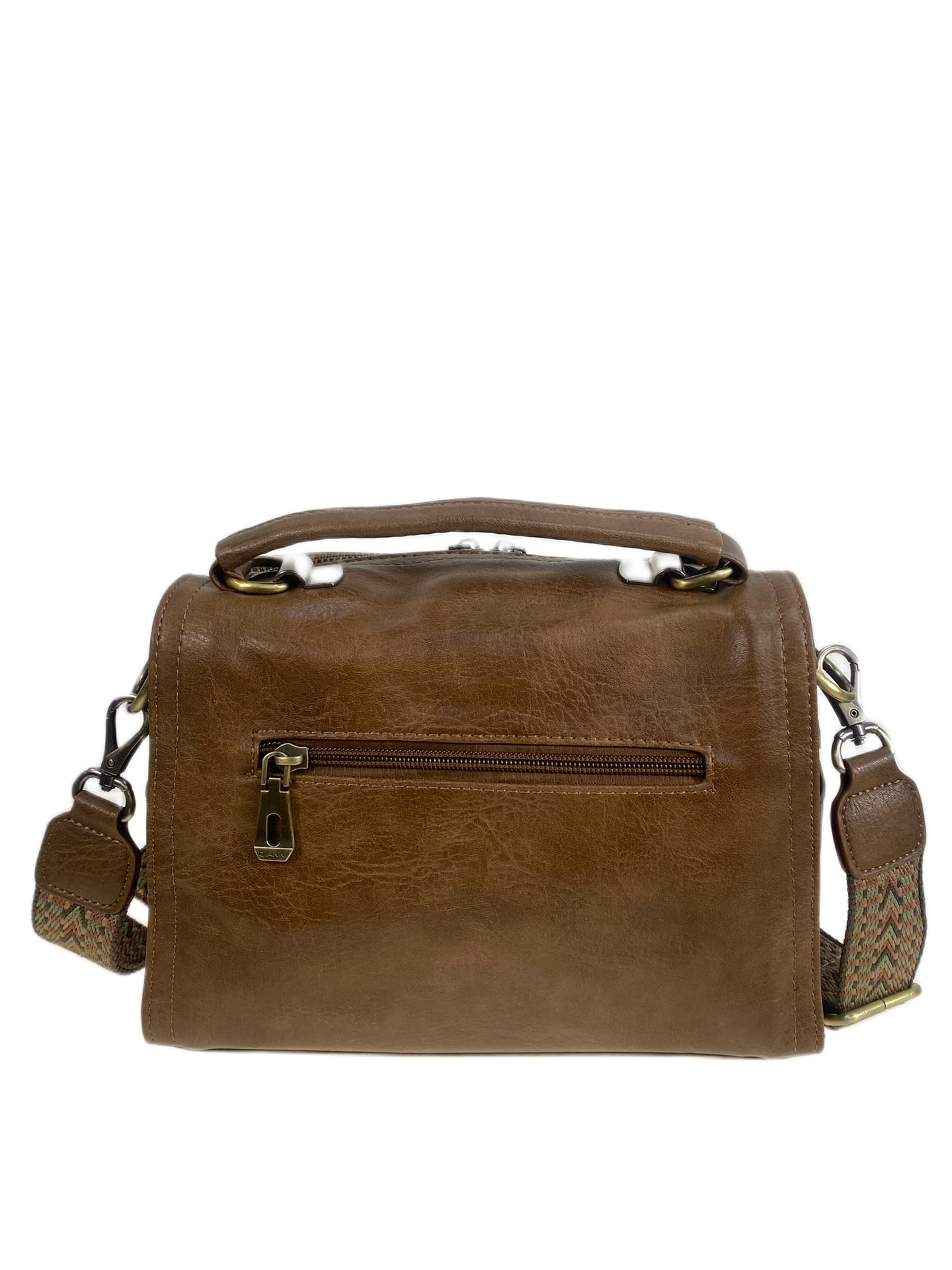 На фото 2 - Женская сумка из искусственной кожи, цвет шоколад