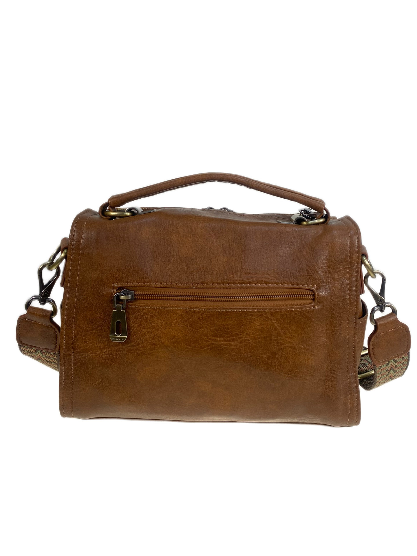 На фото 2 - Женская сумка из искусственной кожи, цвет коричнево-рыжий