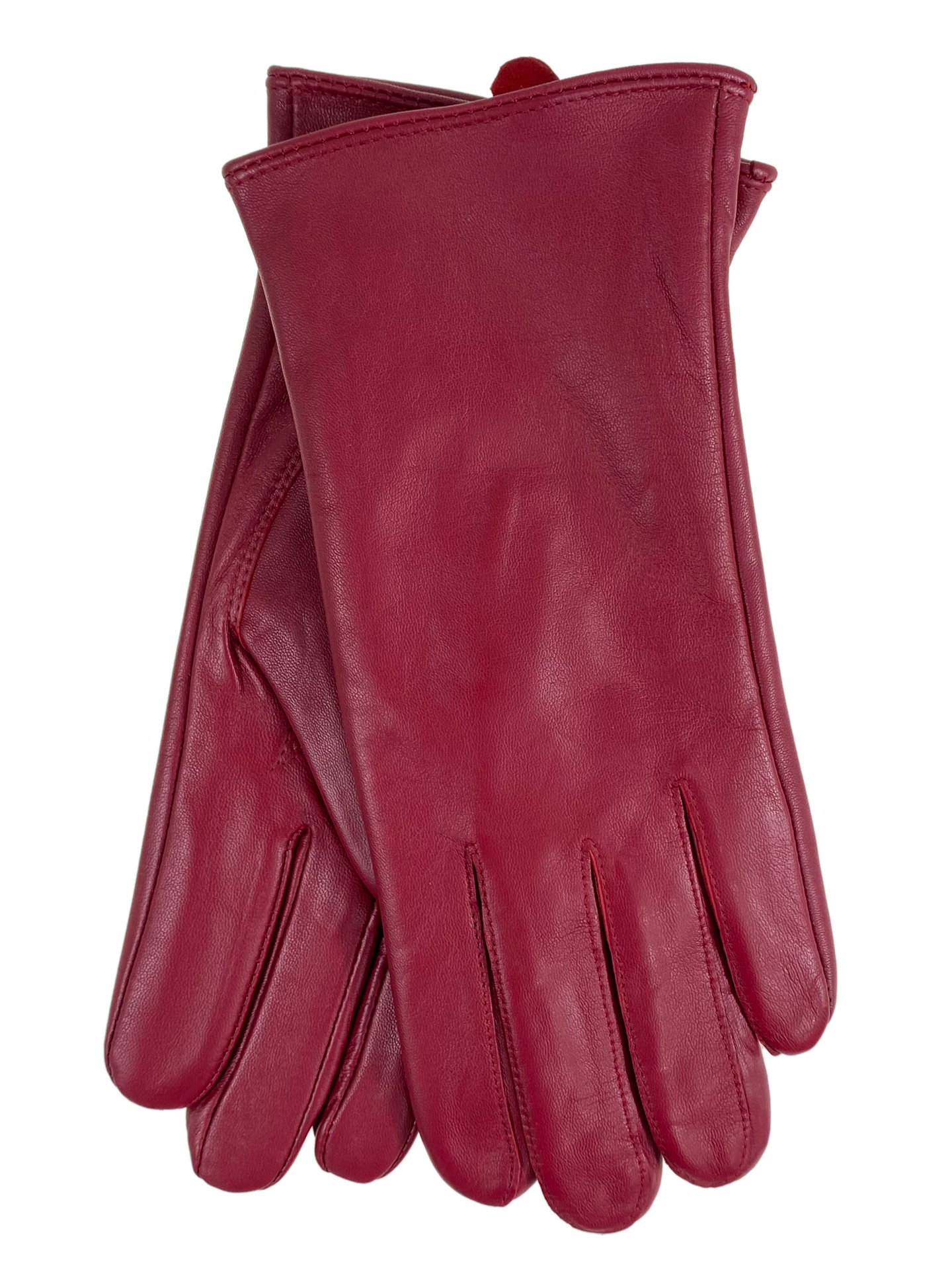 На фото 1 - Женские демисезонные перчатки из натуральной кожи цвет бордовый На фото 1 - Женские демисезонные перчатки из натуральной кожи цвет бордовый