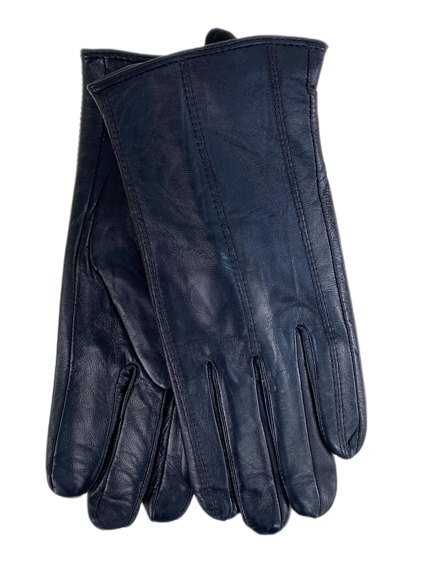 На фото 1 - Женские  демисезонные перчатки из натуральной кожи, цвет  черный На фото 1 - Женские  демисезонные перчатки из натуральной кожи, цвет  черный