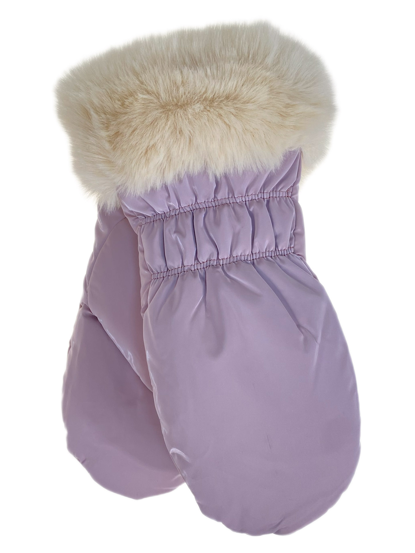 На фото 1 - Зимние женские варежки с подкладом из искусственного меха, цвет фиолетовый На фото 1 - Зимние женские варежки с подкладом из искусственного меха, цвет фиолетовый