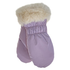 На фото 1 - Зимние женские варежки с подкладом из искусственного меха, цвет фиолетовый На фото 1 - Зимние женские варежки с подкладом из искусственного меха, цвет фиолетовый