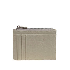 На фото 1 - Картхолдер женский из натуральной кожи для пластиковых карт, цвет бело-серый