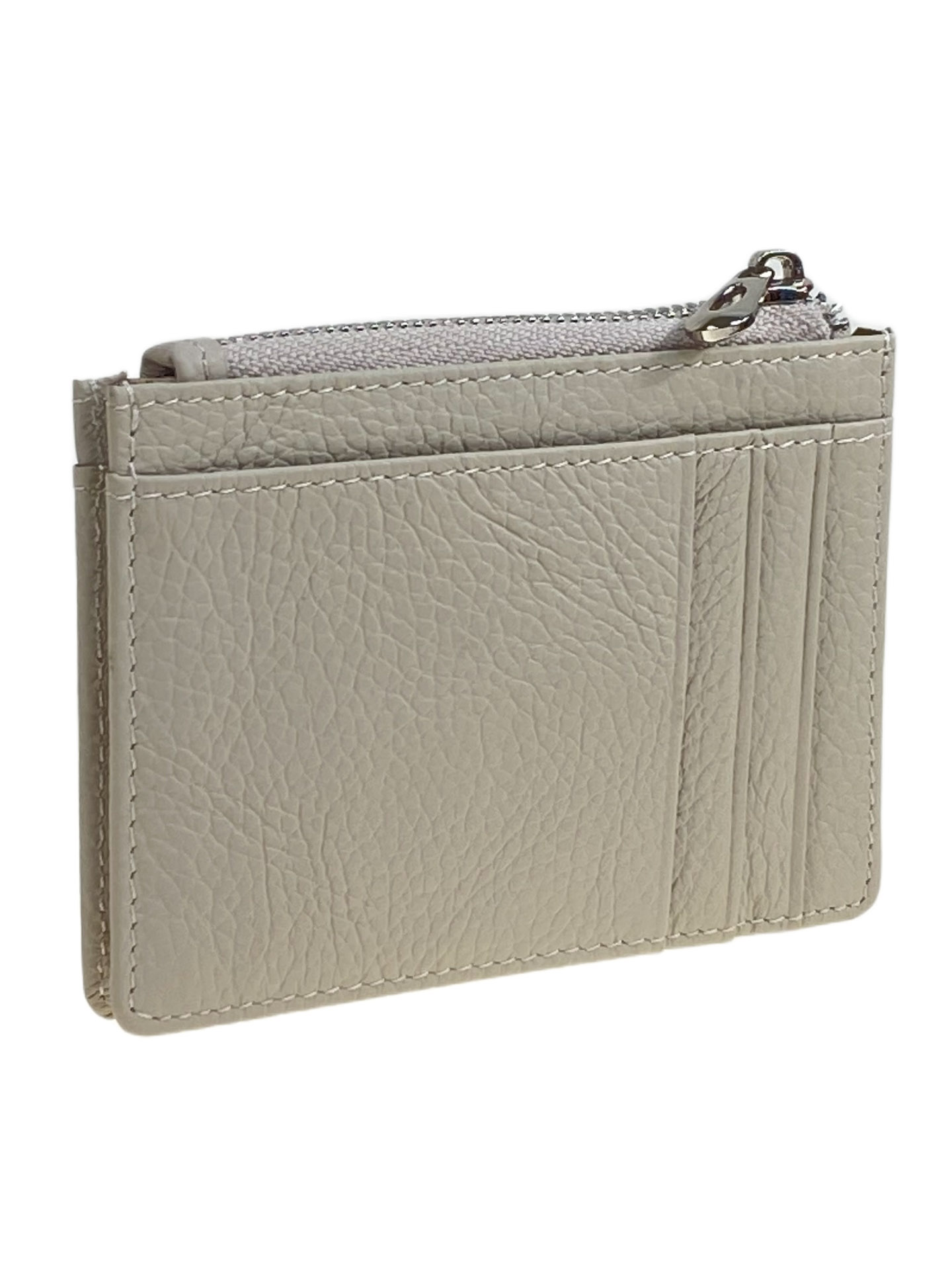 На фото 2 - Картхолдер женский из натуральной кожи для пластиковых карт, цвет бело-серый