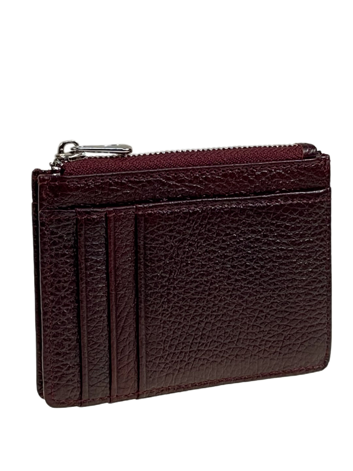 На фото 1 - Картхолдер женский из натуральной кожи для пластиковых карт, цвет бордовый