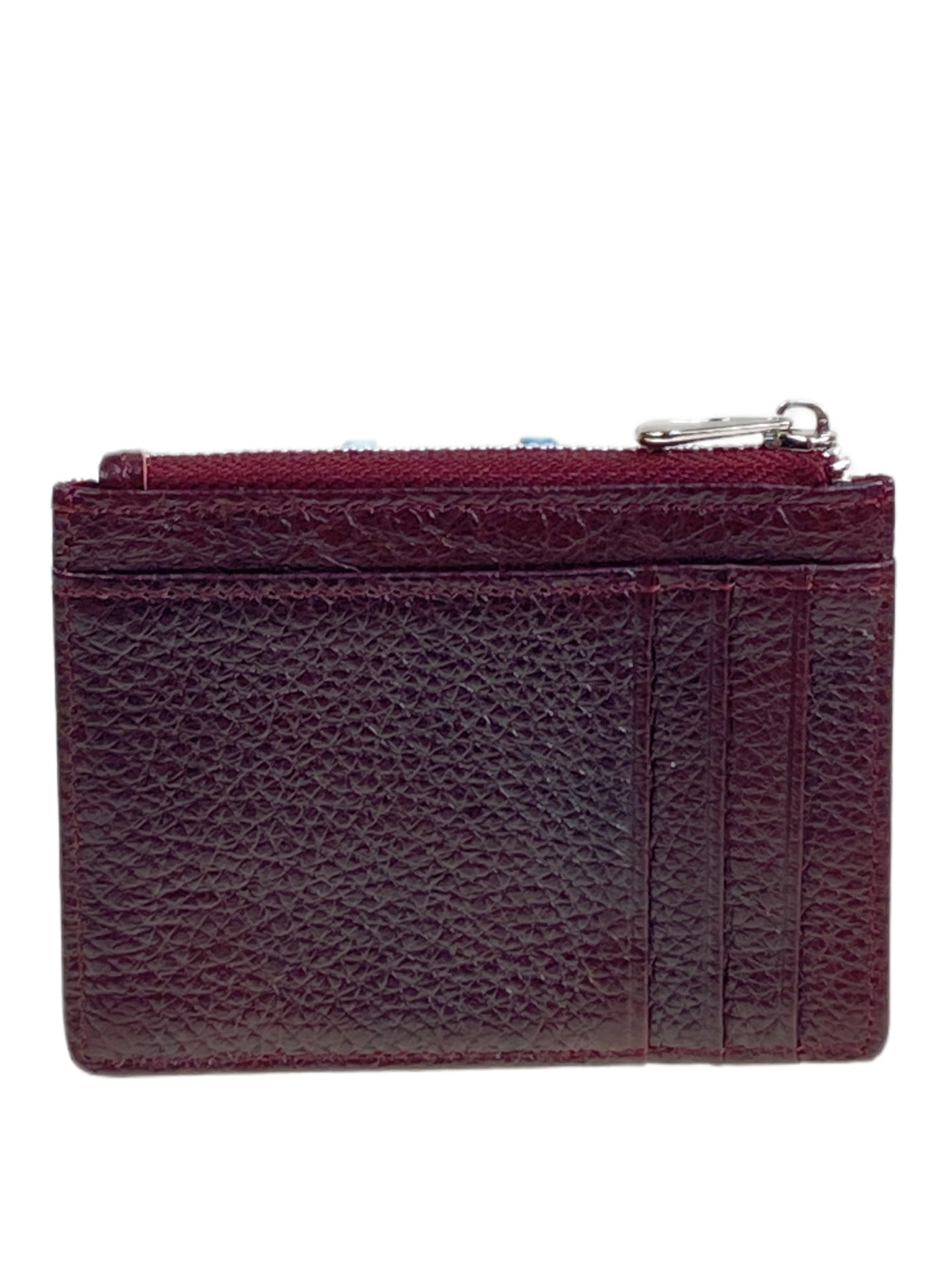 На фото 2 - Картхолдер женский из натуральной кожи для пластиковых карт, цвет бордовый