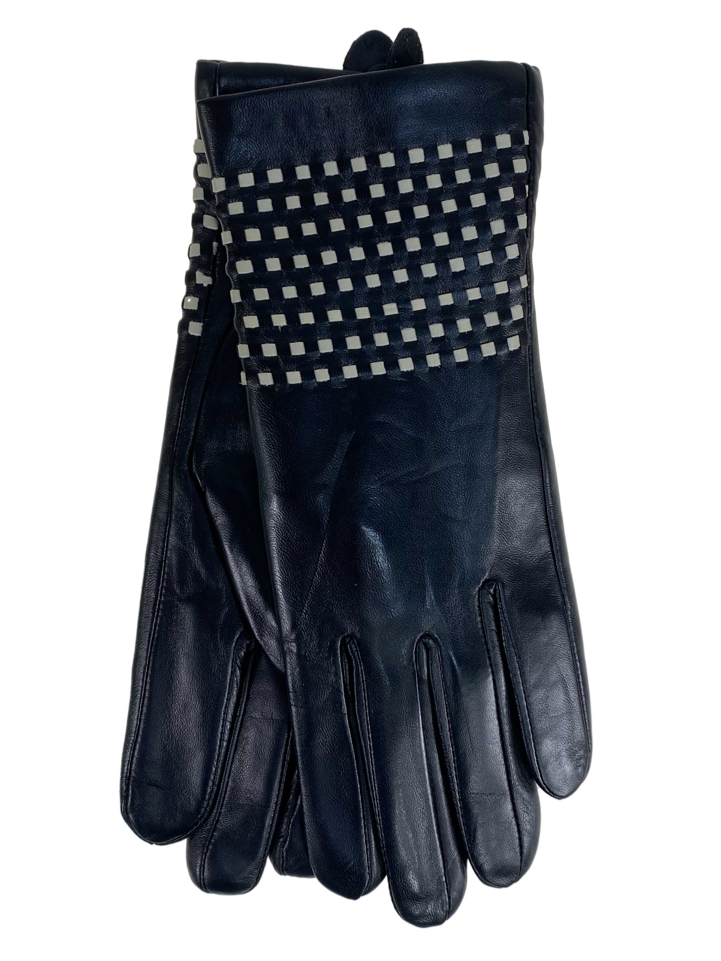 На фото 1 - Элегантные женские  перчатки из натуральной кожи, цвет черный На фото 1 - Элегантные женские  перчатки из натуральной кожи, цвет черный