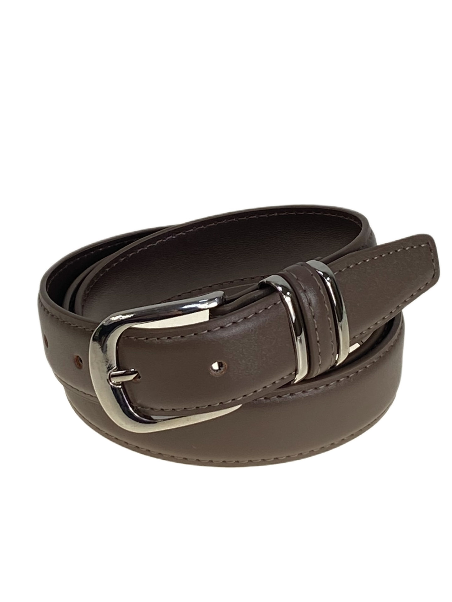 На фото 1 - Ремень женский из искусственной кожи , цвет серо-коричневый