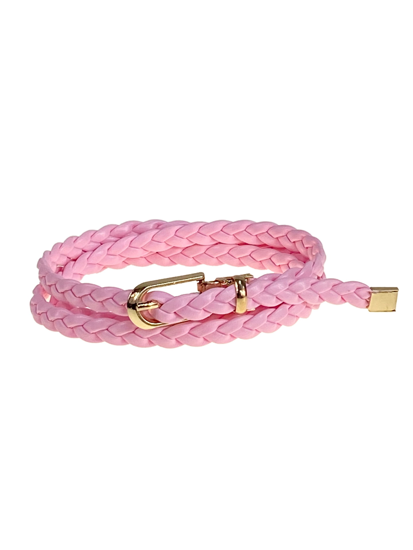 На фото 1 - Плетенный женский ремень из натуральной  кожи, цвет светло розовый На фото 1 - Плетенный женский ремень из натуральной  кожи, цвет светло розовый