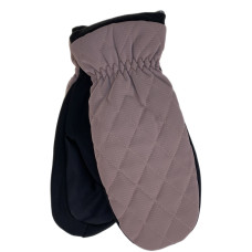 На фото 1 - Зимние женские варежки с подкладом из искусственного меха, цвет бежевый На фото 1 - Зимние женские варежки с подкладом из искусственного меха, цвет бежевый