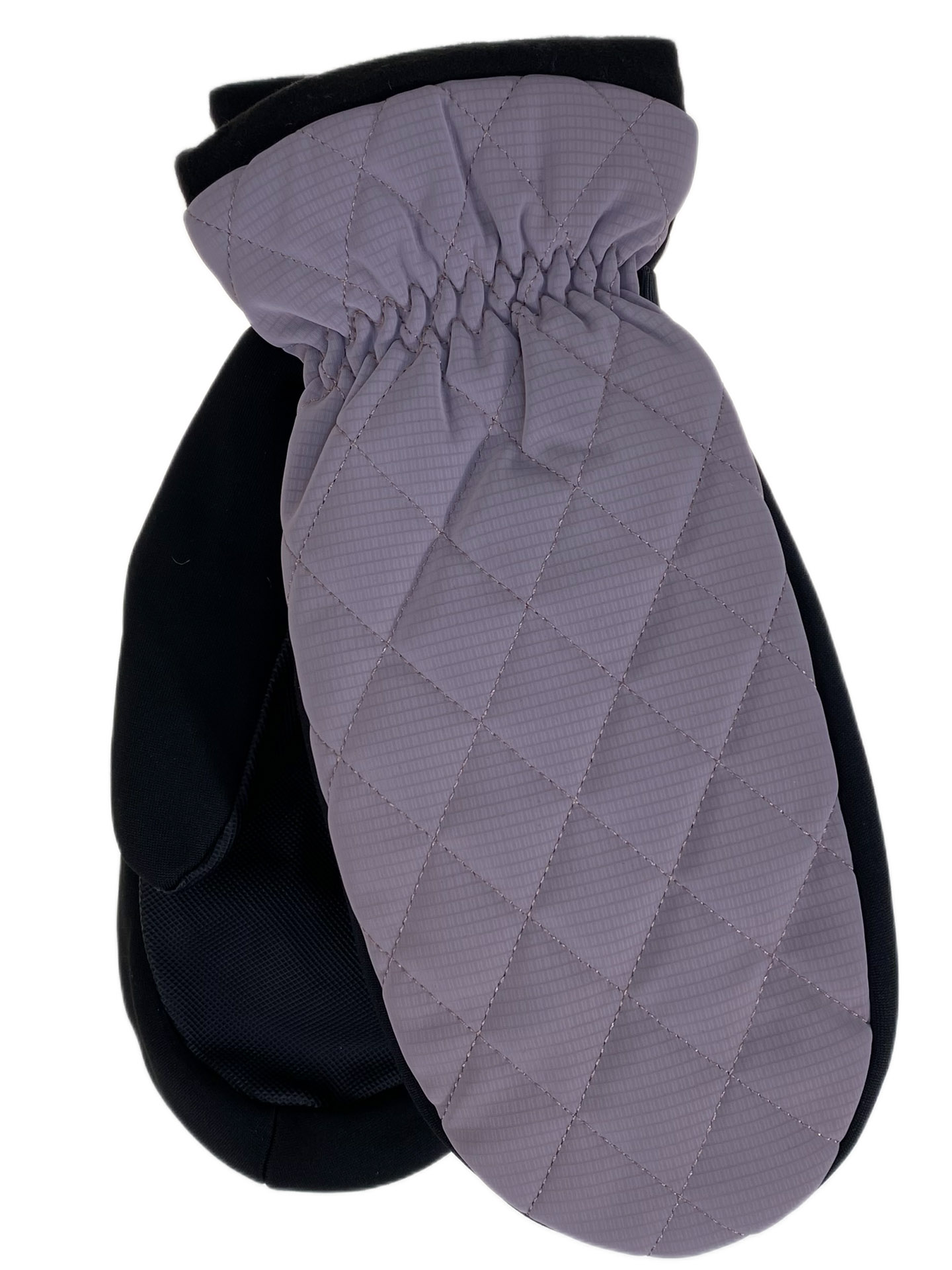 На фото 1 - Зимние женские варежки с подкладом из искусственного меха, цвет серо-розовый На фото 1 - Зимние женские варежки с подкладом из искусственного меха, цвет серо-розовый