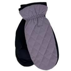 На фото 1 - Зимние женские варежки с подкладом из искусственного меха, цвет серо-розовый На фото 1 - Зимние женские варежки с подкладом из искусственного меха, цвет серо-розовый