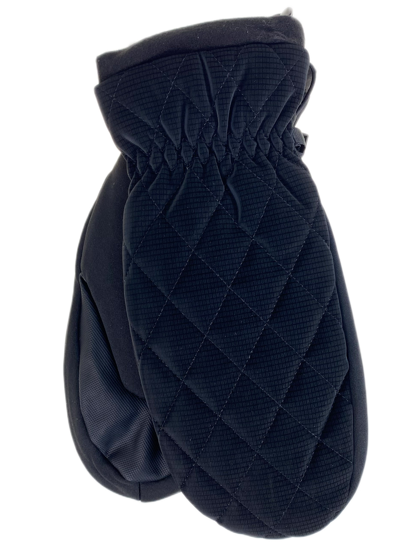 На фото 1 - Зимние женские варежки с подкладом из искусственного меха, цвет черный На фото 1 - Зимние женские варежки с подкладом из искусственного меха, цвет черный