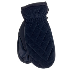 На фото 1 - Зимние женские варежки с подкладом из искусственного меха, цвет черный На фото 1 - Зимние женские варежки с подкладом из искусственного меха, цвет черный