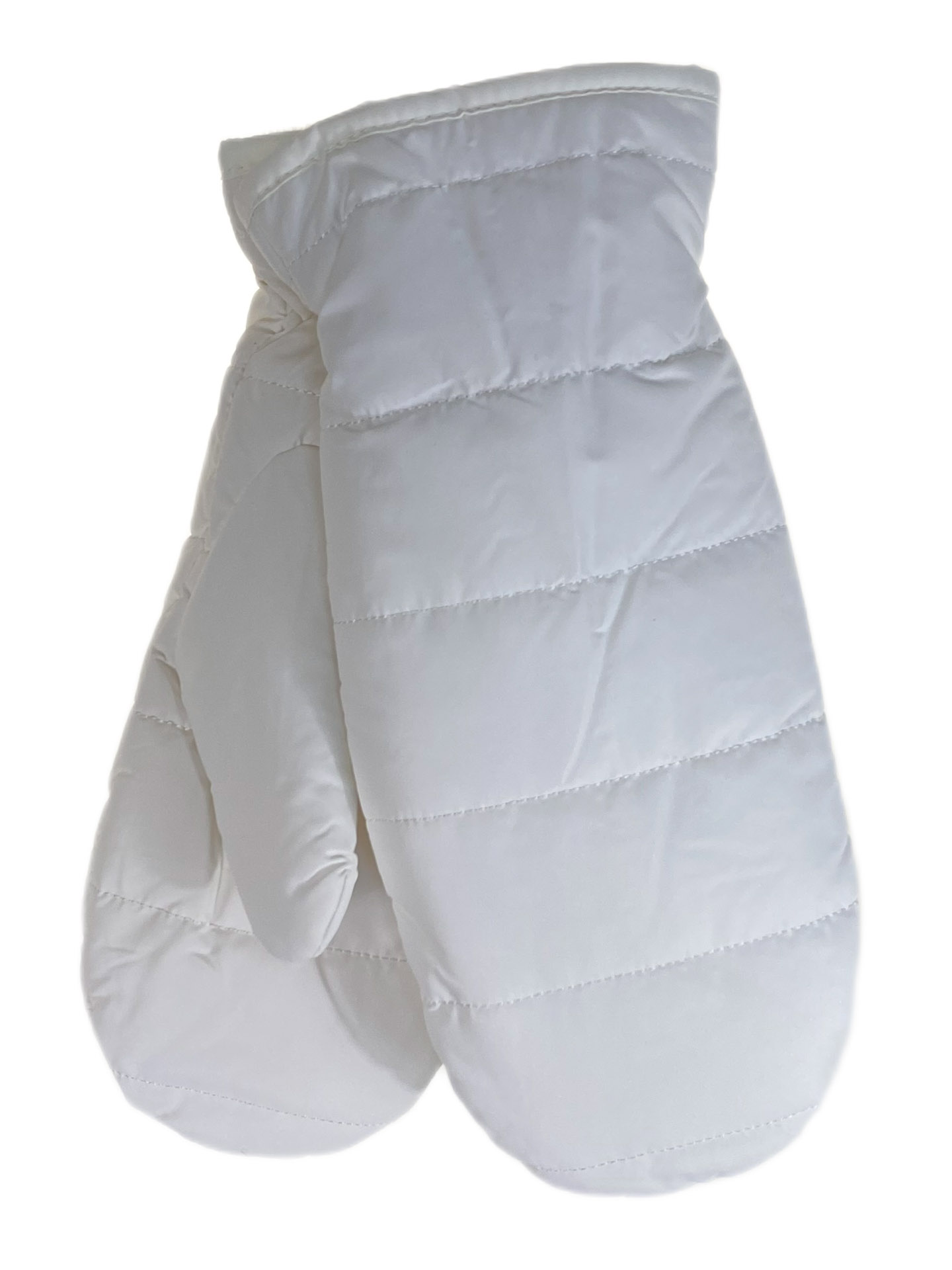 На фото 1 - Зимние женские варежки с подкладом из искусственного меха, цвет  белый На фото 1 - Зимние женские варежки с подкладом из искусственного меха, цвет  белый