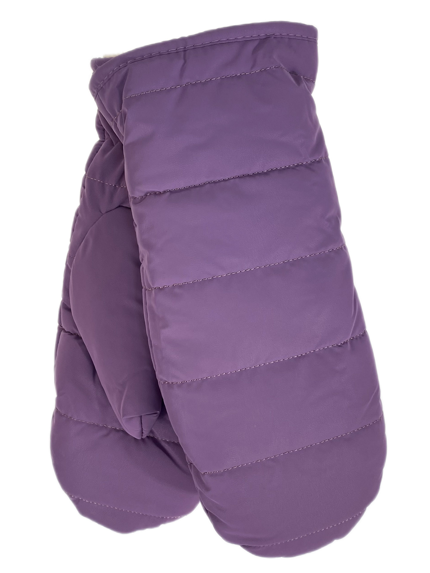 На фото 1 - Зимние женские варежки с подкладом из искусственного меха, цвет сиреневый На фото 1 - Зимние женские варежки с подкладом из искусственного меха, цвет сиреневый