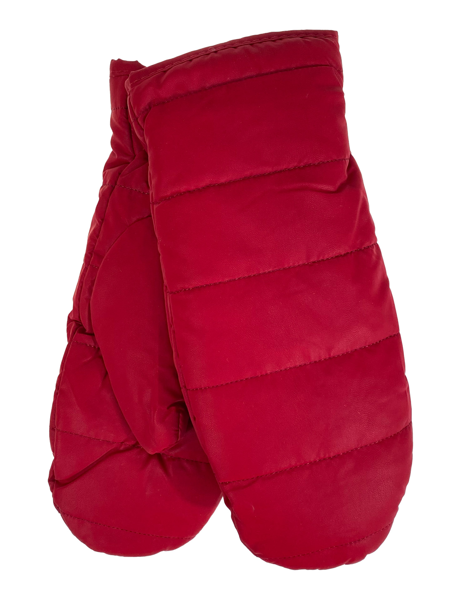 На фото 1 - Зимние женские варежки с подкладом из искусственного меха, цвет красный На фото 1 - Зимние женские варежки с подкладом из искусственного меха, цвет красный