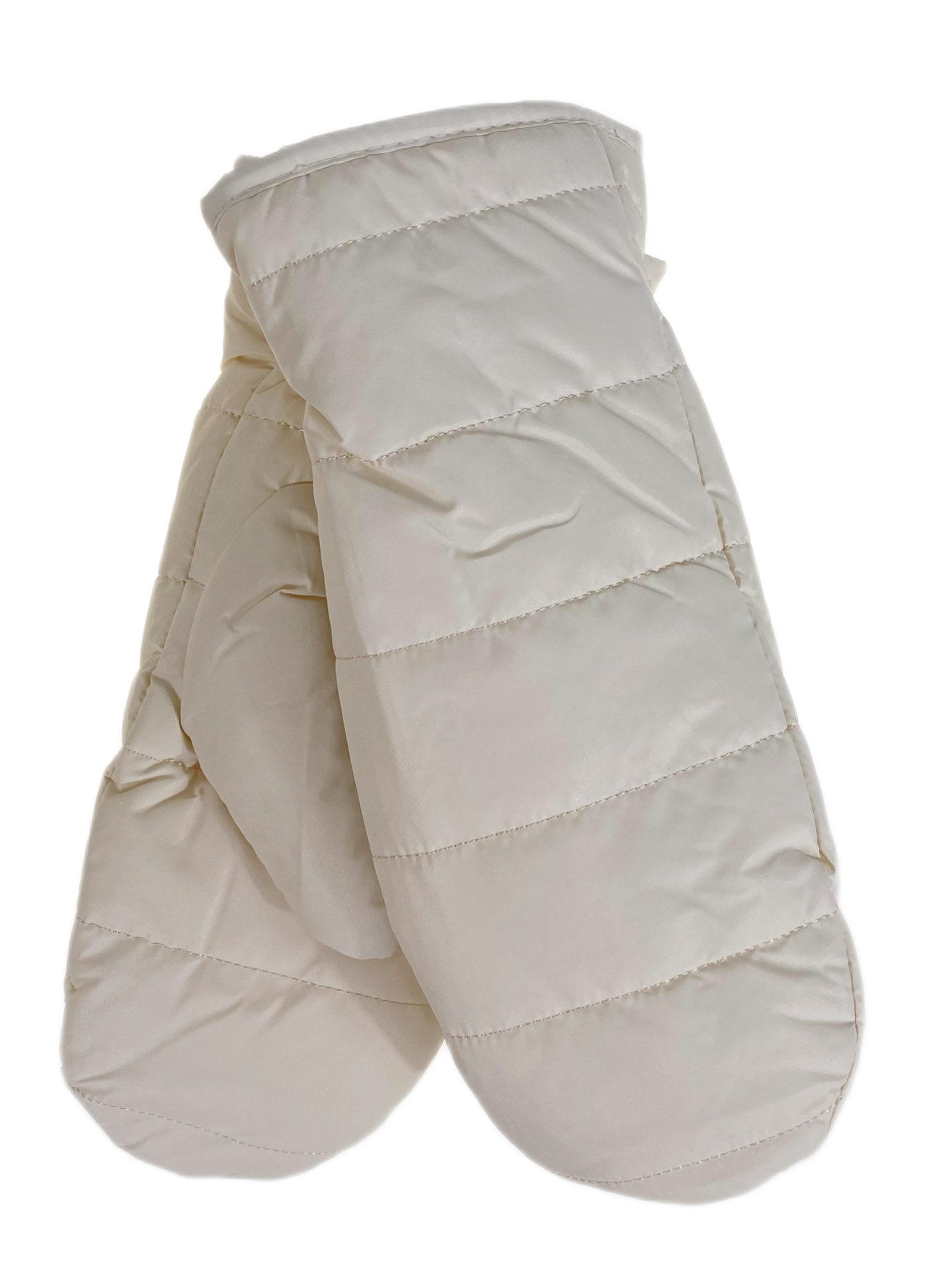 На фото 1 - Зимние женские варежки с подкладом из искусственного меха, цвет молочный На фото 1 - Зимние женские варежки с подкладом из искусственного меха, цвет молочный