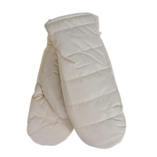 На фото 1 - Зимние женские варежки с подкладом из искусственного меха, цвет молочный На фото 1 - Зимние женские варежки с подкладом из искусственного меха, цвет молочный