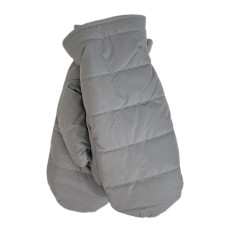 На фото 1 - Зимние женские варежки с подкладом из искусственного меха, цвет светло серый На фото 1 - Зимние женские варежки с подкладом из искусственного меха, цвет светло серый