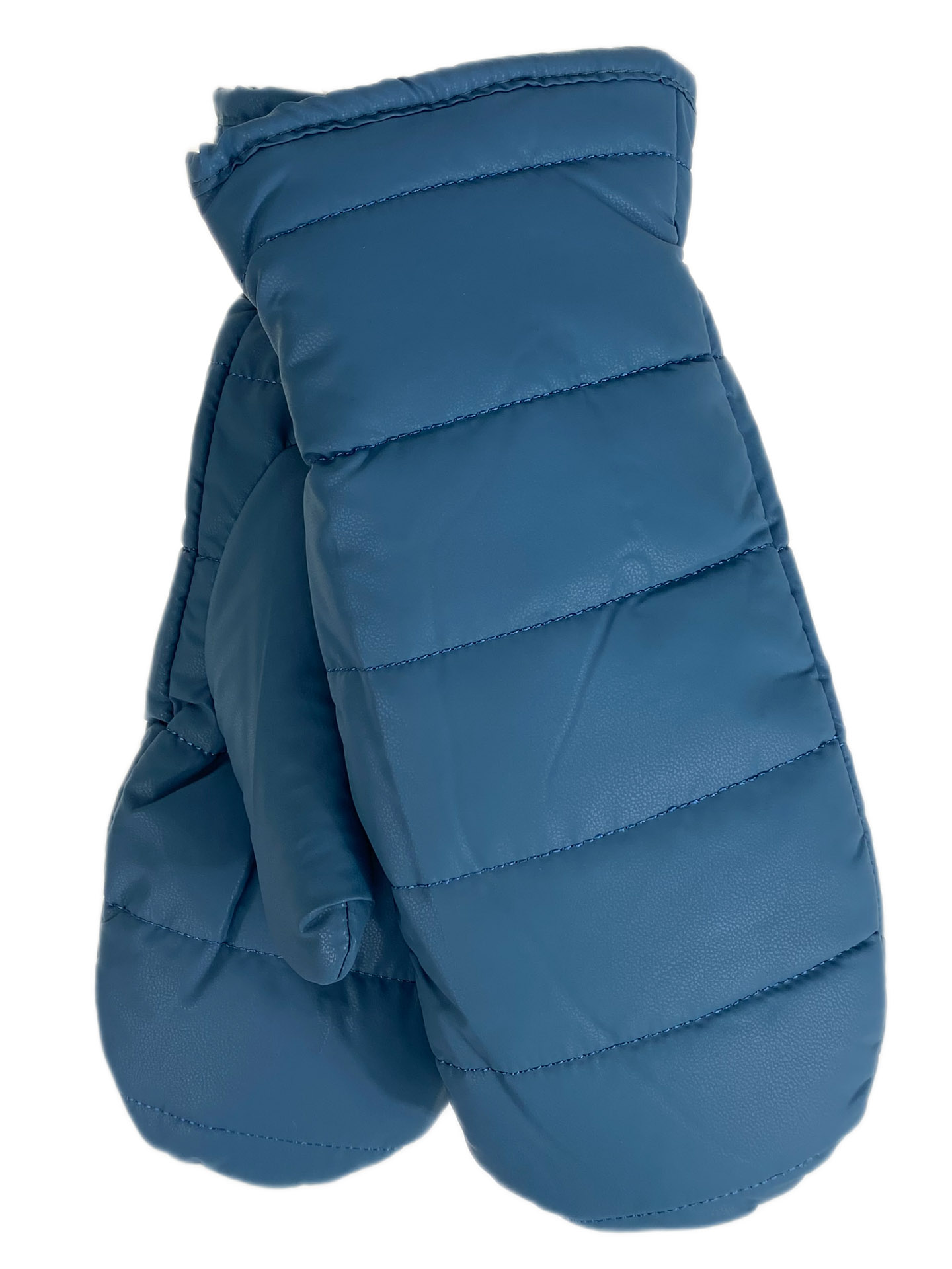 На фото 1 - Зимние женские варежки с подкладом из искусственного меха, цвет синий На фото 1 - Зимние женские варежки с подкладом из искусственного меха, цвет синий