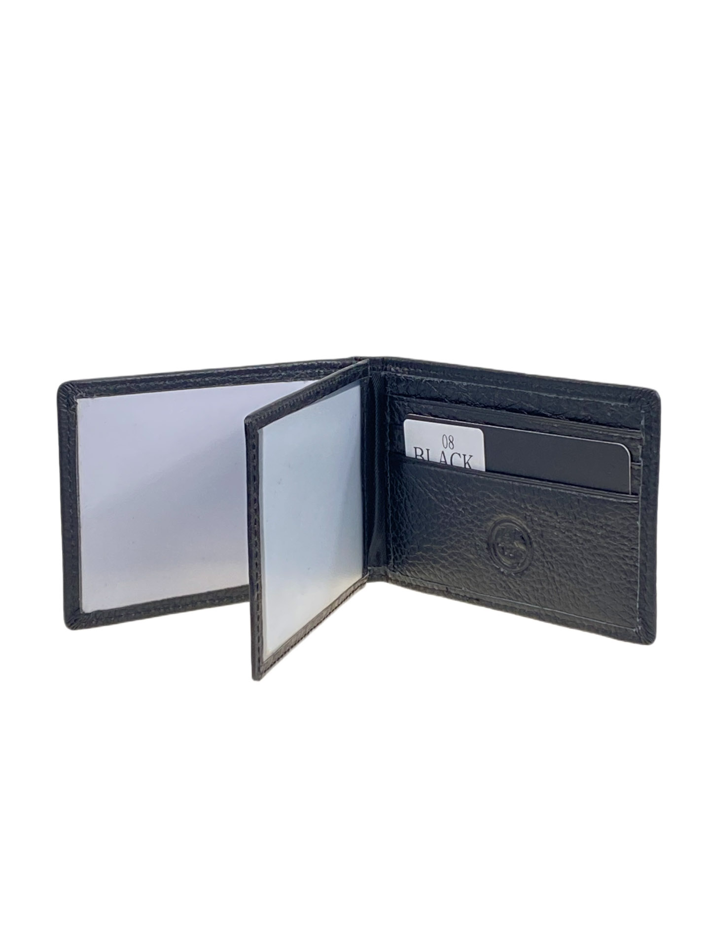 На фото 2 -  Картхолдер из натуральной кожи для пластиковых карт, цвет  черный