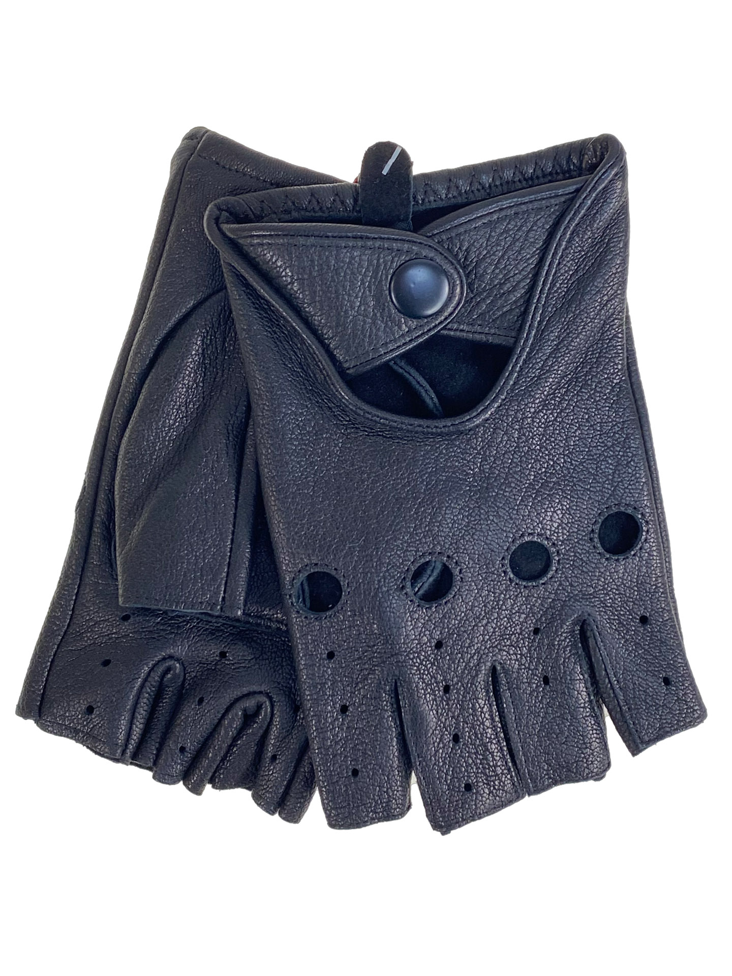 На фото 1 - Перчатки - митенки без пальцев демисезонные, из натуральной кожи, цвет черный На фото 1 - Перчатки - митенки без пальцев демисезонные, из натуральной кожи, цвет черный