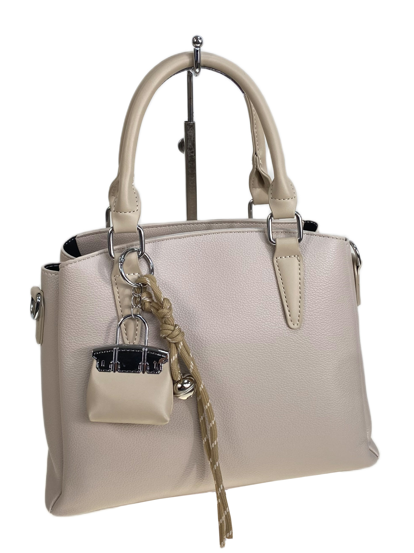 На фото 1 - Женская сумка из искусственной кожи, цвет молочный