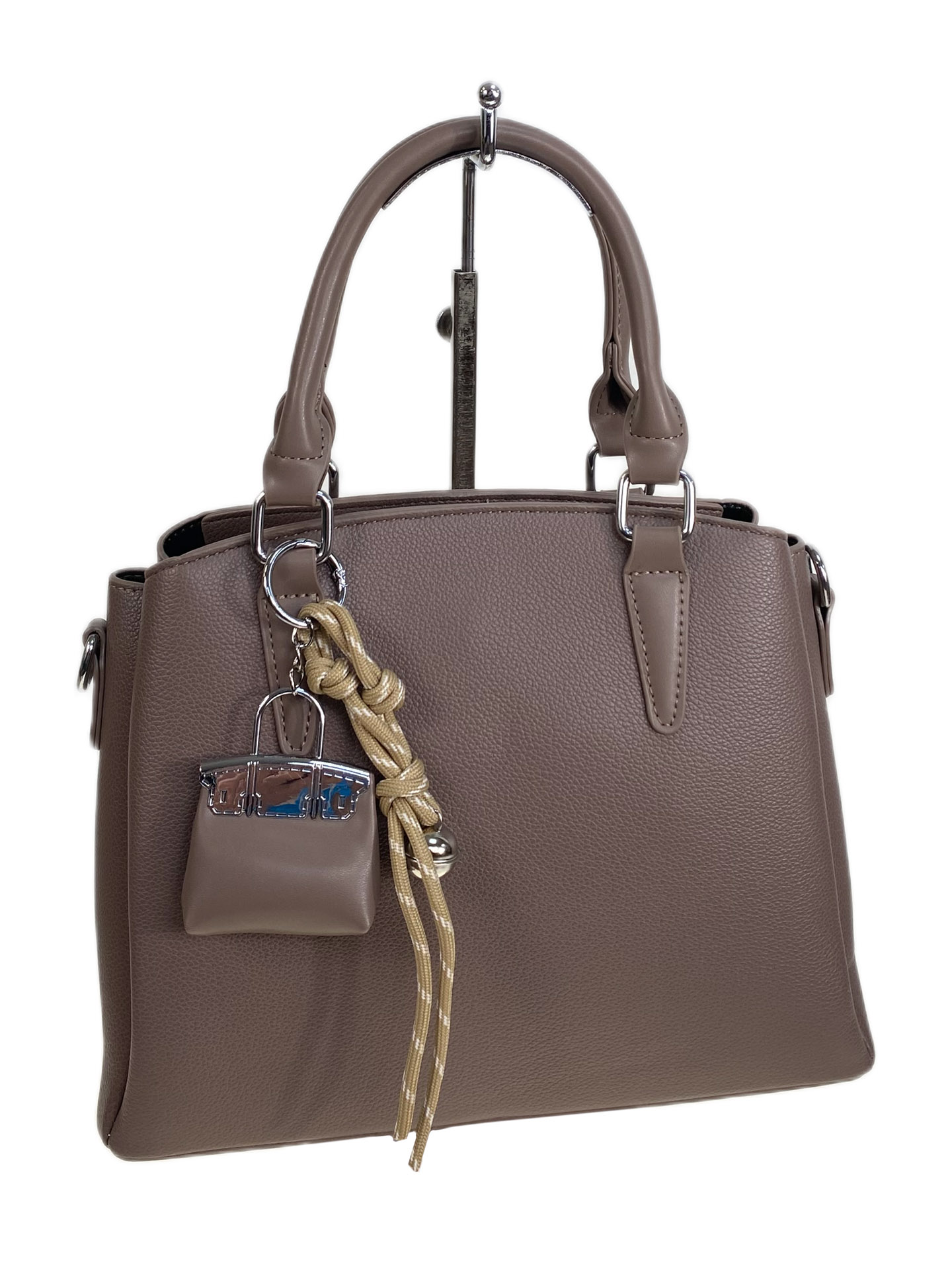 На фото 1 - Женская сумка из искусственной кожи, цвет пыльная роза