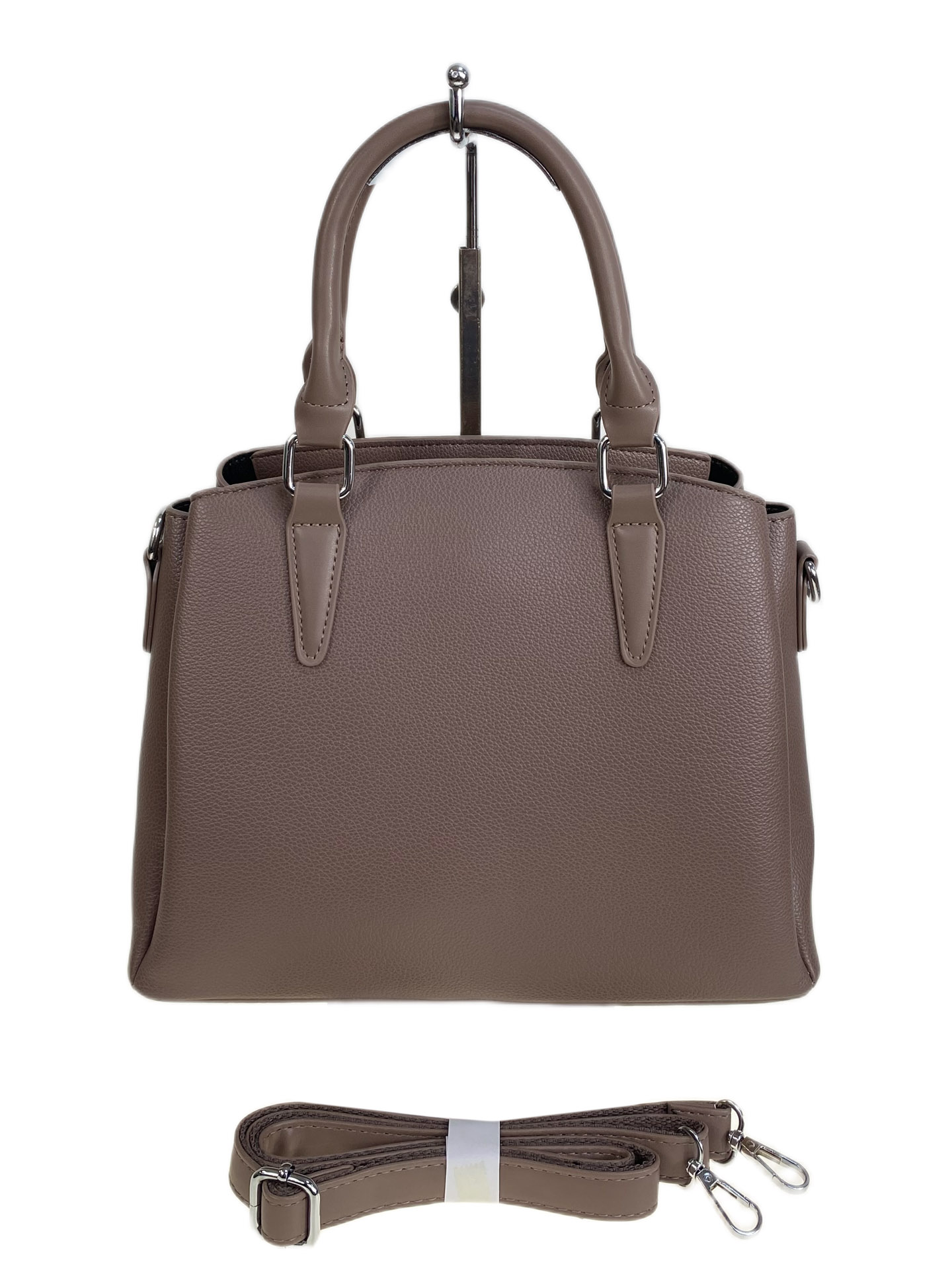 На фото 2 - Женская сумка из искусственной кожи, цвет пыльная роза