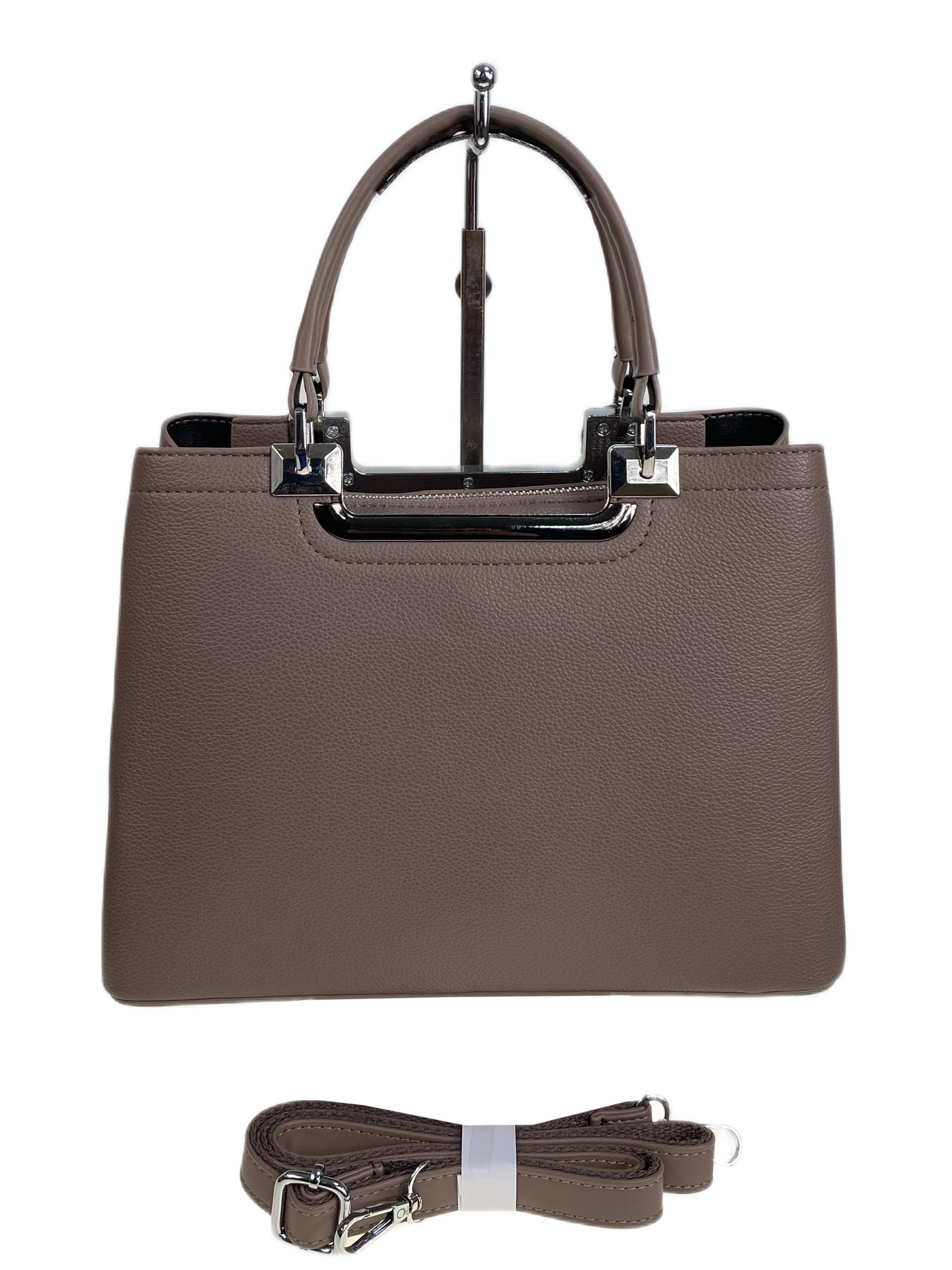 На фото 2 - Женская сумка из искусственной кожи, цвет пыльная роза