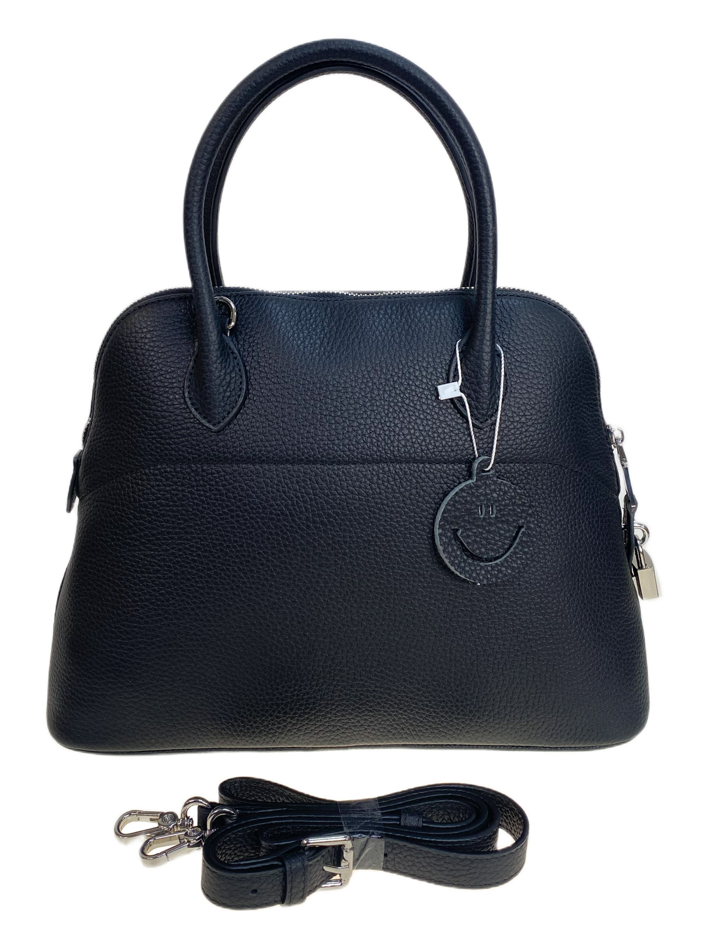 На фото 2 - Женская сумка из натуральной кожи, цвет черный На фото 2 - Женская сумка из натуральной кожи, цвет черный