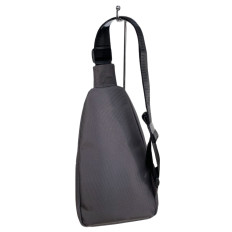 На фото 2 - Сумка на плечо слинг текстильная, цвет серая