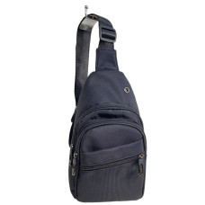 На фото 1 - Сумка на плечо слинг текстильная, цвет черный