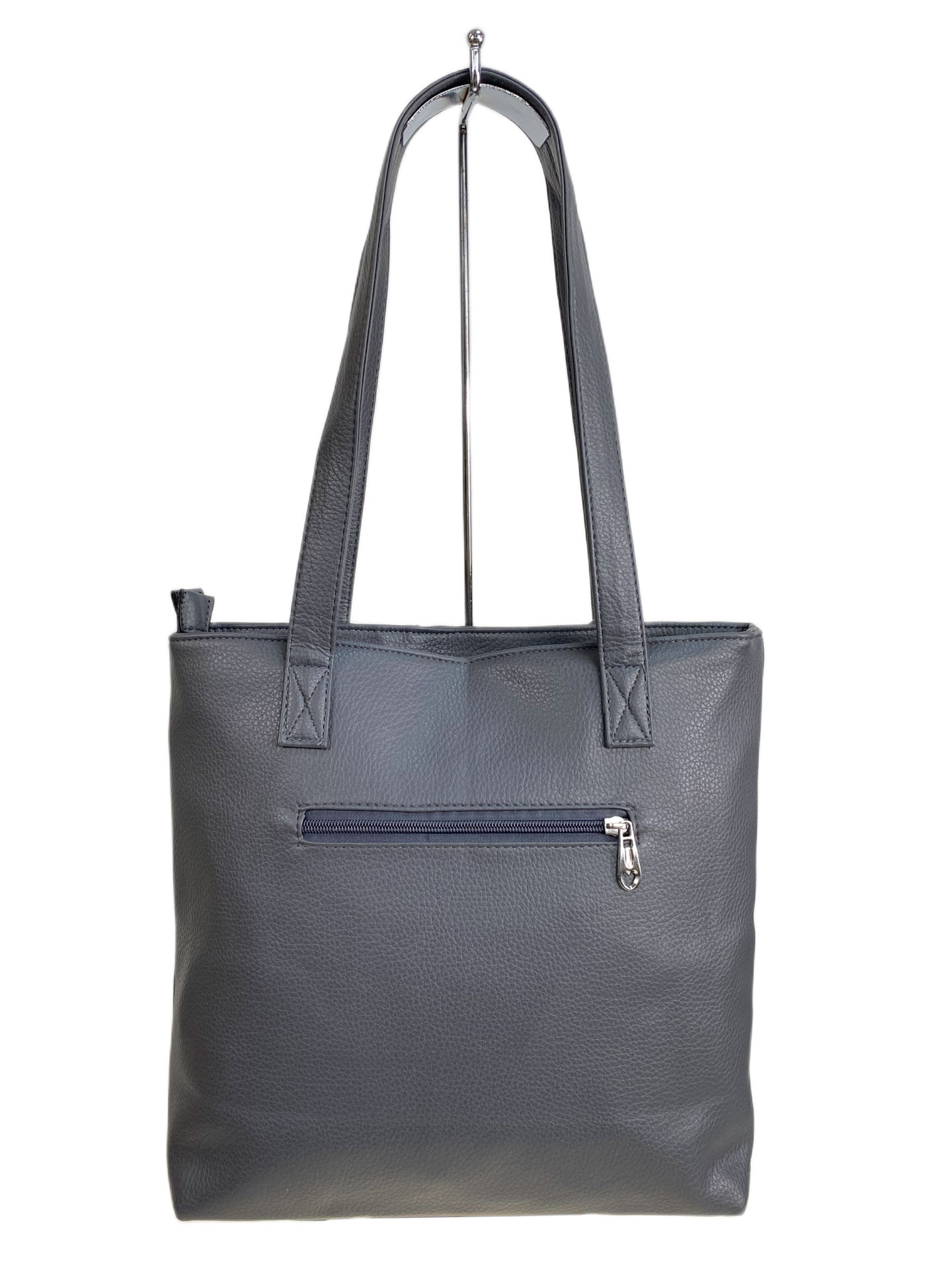 На фото 2 - Женская сумка из искусственной кожи, цвет серый