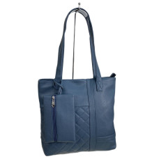 На фото 1 - Женская сумка из искусственной кожи, цвет синий