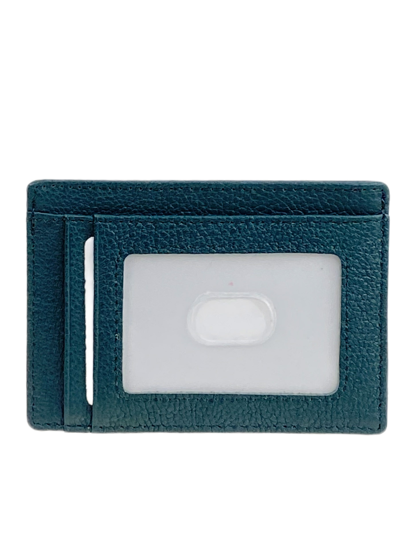 На фото 1 - Картхолдер женский из натуральной кожи для пластиковых карт, цвет тёмно зеленый